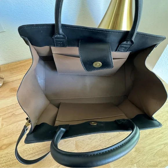 ZAC Zac Posen Leather Medium Black Satchel Bag